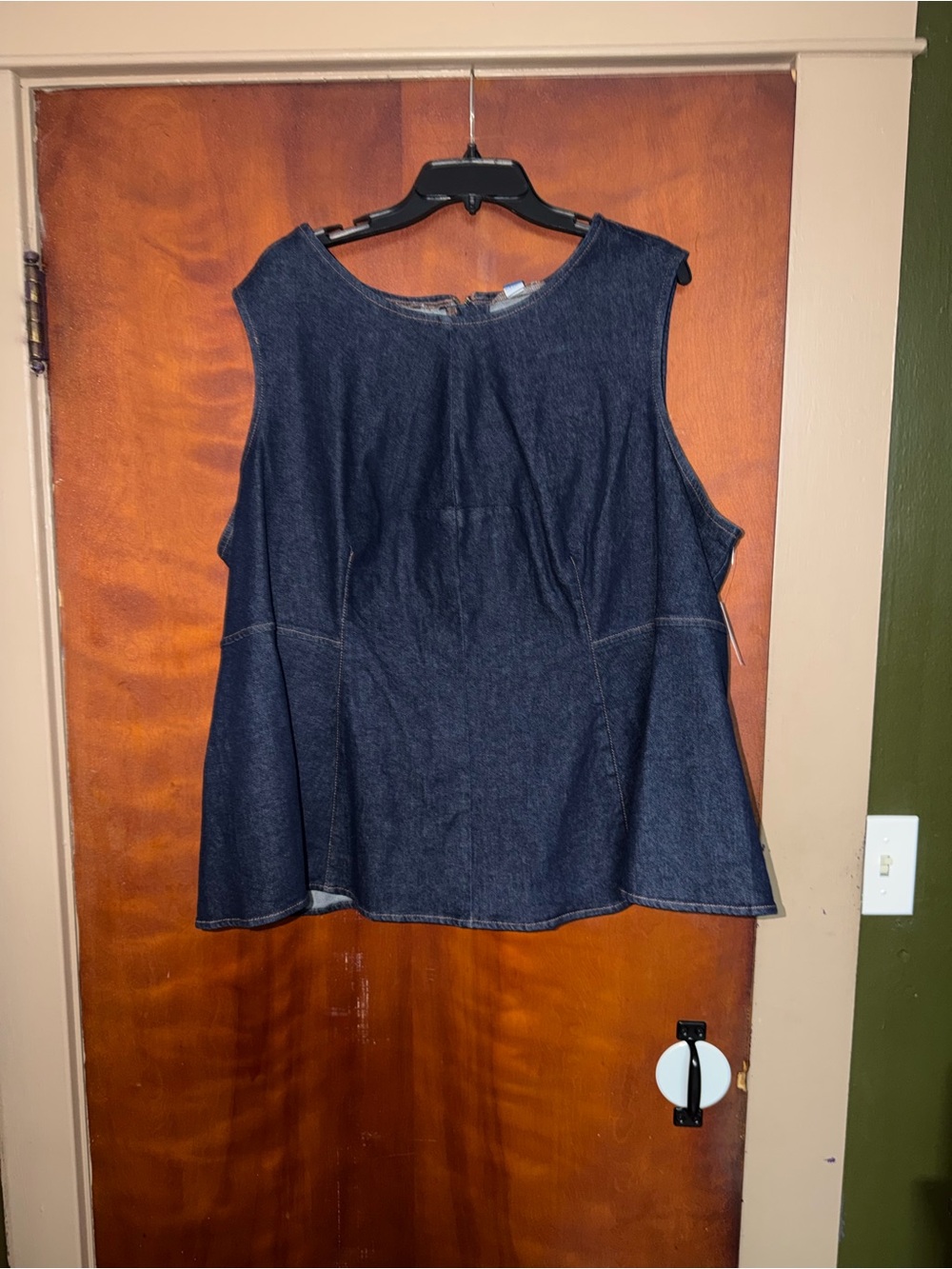 Old Navy Dark Blue Denim Peplum Tank Top